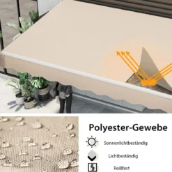 Markise mit Kurbel Balkonmarkise Sonnenschutz Gelenkarmmarkise 400 x 250 cm