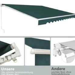 Markise mit Kurbel Balkonmarkise Sonnenschutz Gelenkarmmarkise 400 x 250 cm