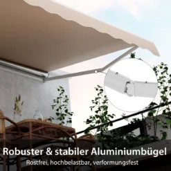Markise mit Kurbel Balkonmarkise Sonnenschutz Gelenkarmmarkise 400 x 250 cm