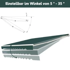 Markise mit Kurbel Balkonmarkise Sonnenschutz Gelenkarmmarkise 400 x 250 cm