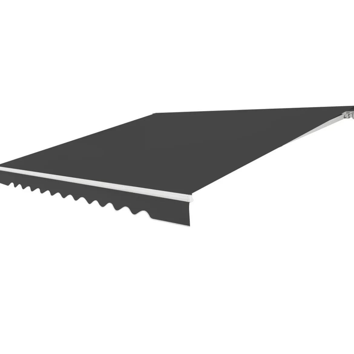 Markise mit kurbel Manuell Einziehbare Markise Abdeckung Klemmmarkise Sonnenmarkise 2,5 x 2 m Grau