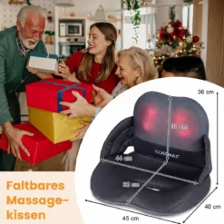 Massagekissen für Rücken mit Wärmefunktion Faltbare Shiatsu-Massagekissen Ergonomisches Stützkissen
