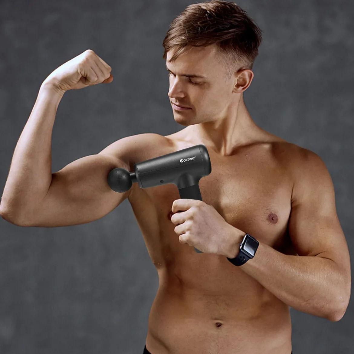 Massagepistole mit 6 Massageköpfen Massage Gun mit LCD-Bildschirm Muskelmassagepistole Schwarz
