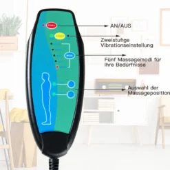 Massagesessel mit Ottomane 5 Vibrationsmodi & 4 Massagemotoren elektrische Massageliege Braun