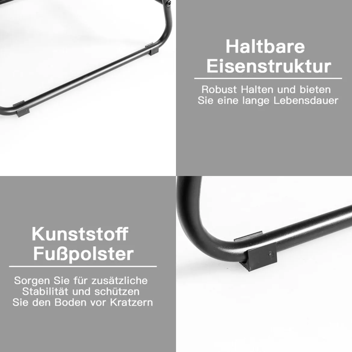 Massagesessel mit Ottomane 5 Vibrationsmodi & 4 Massagemotoren elektrische Massageliege Grau