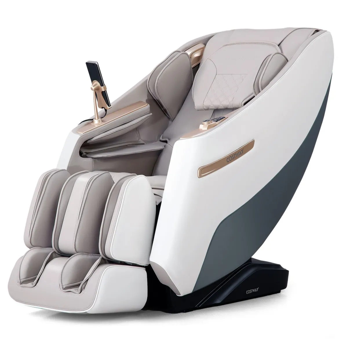 Massagesessel Zero Gravity SL Track Shiatsu Massagestuhl mit Heizung & Luftdruckmassage Weiß
