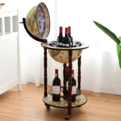 Massivholz Weltkugel Mini Globusbar Hausbar Flaschenregal