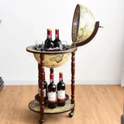 Massivholz Weltkugel Mini Globusbar Hausbar Flaschenregal