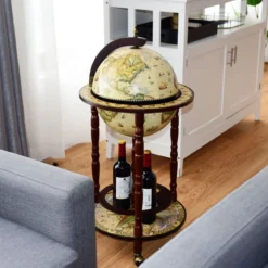 Massivholz Weltkugel Mini Globusbar Hausbar Flaschenregal