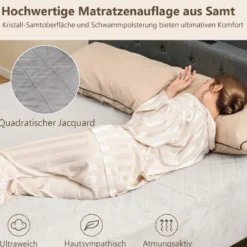 Matratzenschoner luxuriöse superweiche Matratzenauflage mit tiefer Tasche 90/140/180 x 200 cm Grau