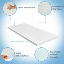 MatratzentopperKühlender Gel-Topper Weiche Matratzenauflage 200 x 90 x 5 cm Weiß