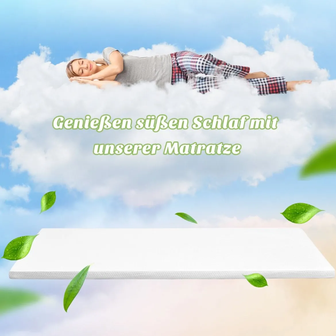MatratzentopperKühlender Gel-Topper Bettmatratzetopper 200 x 140 x 5 cm Weiß