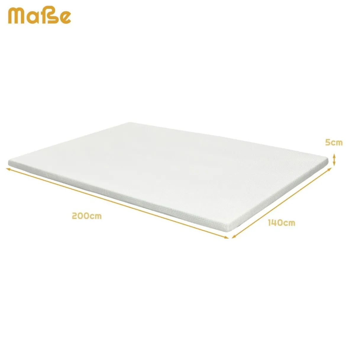 MatratzentopperKühlender Gel-Topper Bettmatratzetopper 200 x 140 x 5 cm Weiß
