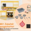 Matschküche mit Picknicktisch für Kinder Spielküche aus Tannenholz mit eingebauter Bank Natur