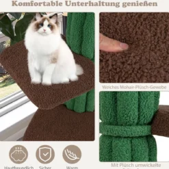 Mehrstöckiger Kratzbaumstabiler Katzenkratzbaum mit Sisal überzogenen Kratzpfosten & 5 Plüschplattformen Katzenmöbel 153cm