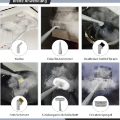 Mehrzweck-Dampfreiniger tragbare Handdampfreinigungsmaschine mit 1000 W-Leistung Grau