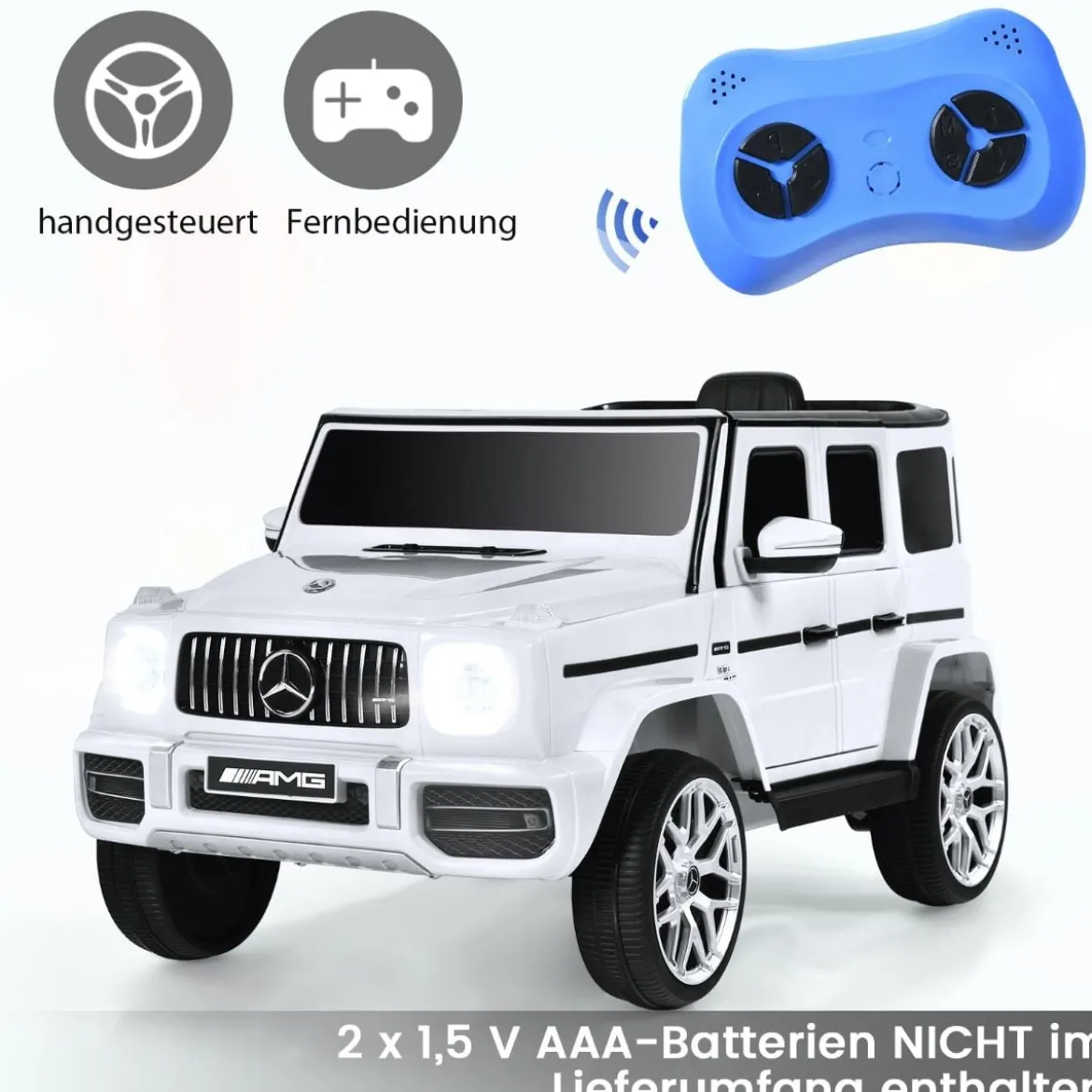 Mercedes Benz Elektroauto für Kinder Elektro Kinderauto mit Musik und Scheinwerfer Weiß