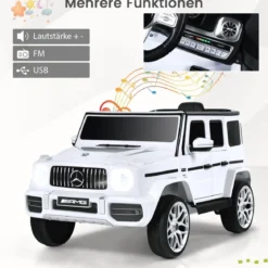 Mercedes Benz Elektroauto für Kinder Elektro Kinderauto mit Musik und Scheinwerfer Weiß