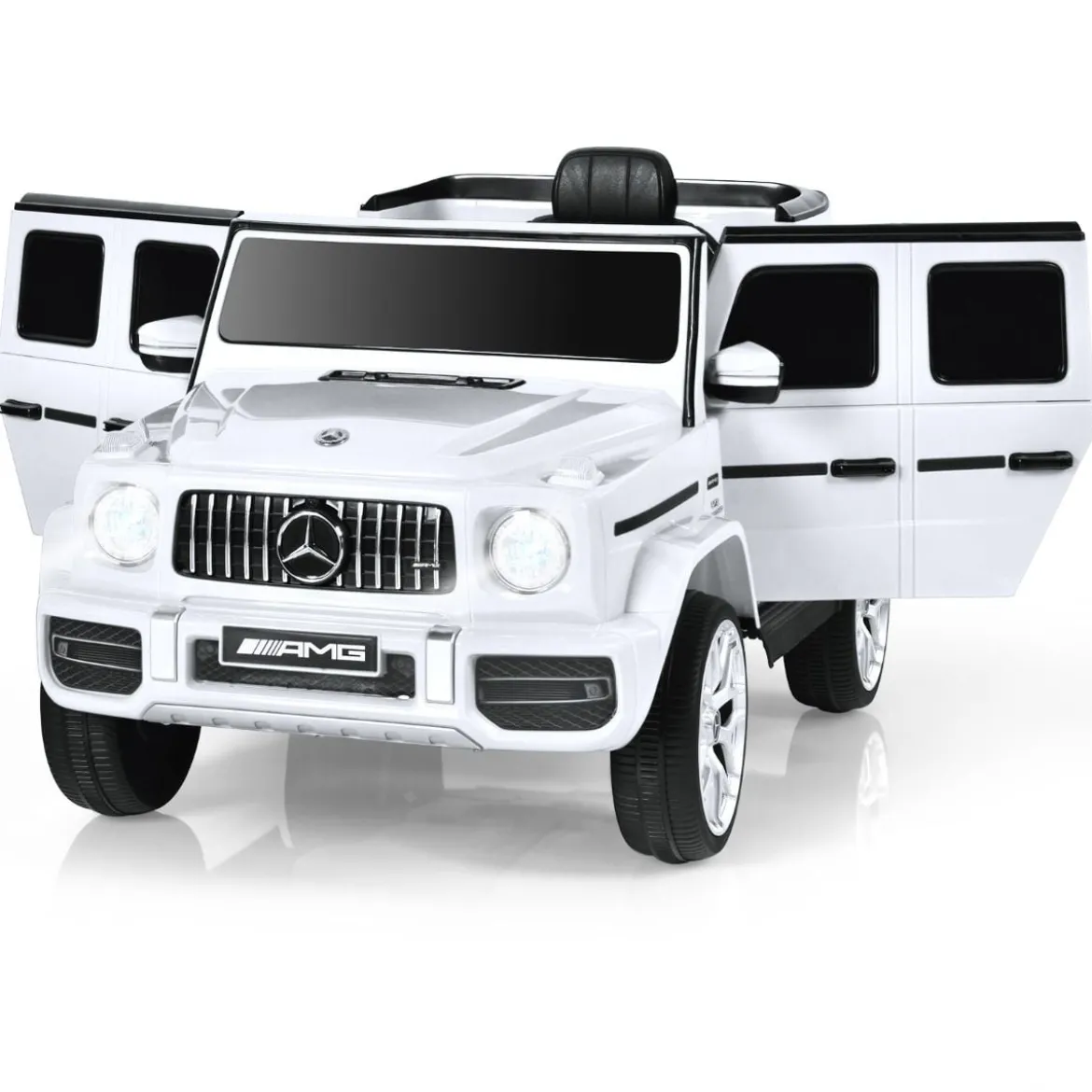 Mercedes Benz Elektroauto für Kinder Elektro Kinderauto mit Musik und Scheinwerfer Weiß