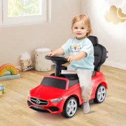 Mercedes-Benz Rutschauto 3-in-1 Rutschfahrzeug mit Schiebegriff Rutscher Auto für Kinder ab 1 Jahr Schwarz/Rosa/Weiß