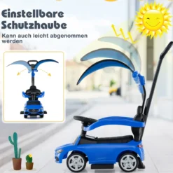 Mercedes-Benz Rutschauto 3-in-1 Rutschfahrzeug mit Schiebegriff Rutscher Auto für Kinder ab 1 Jahr Schwarz/Rosa/Weiß