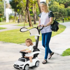 Mercedes-Benz Rutschauto 3-in-1 Rutschfahrzeug mit Schiebegriff Rutscher Auto für Kinder ab 1 Jahr Schwarz/Rosa/Weiß