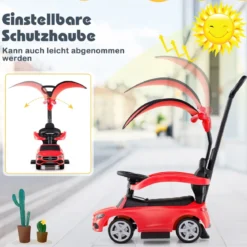 Mercedes-Benz Rutschauto 3-in-1 Rutschfahrzeug mit Schiebegriff Rutscher Auto für Kinder ab 1 Jahr Schwarz/Rosa/Weiß