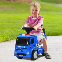 Mercedes Benz Rutschauto mit Stauraum & Hupe & Sirene & Pfeife & Warnlampe Kinder Polizeiauto