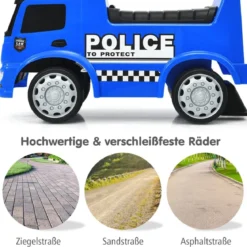 Mercedes Benz Rutschauto mit Stauraum & Hupe & Sirene & Pfeife & Warnlampe Kinder Polizeiauto