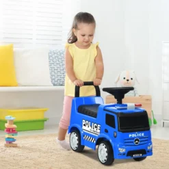 Mercedes Benz Rutschauto mit Stauraum & Hupe & Sirene & Pfeife & Warnlampe Kinder Polizeiauto