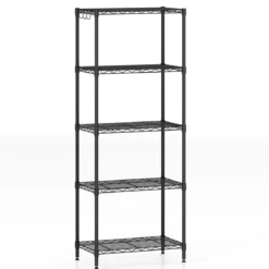 Metall-Aufbewahrungsregal mehrstöckig Schwerlast-verstellbares Universalregal 59 x 34 x 152 cm Schwarz