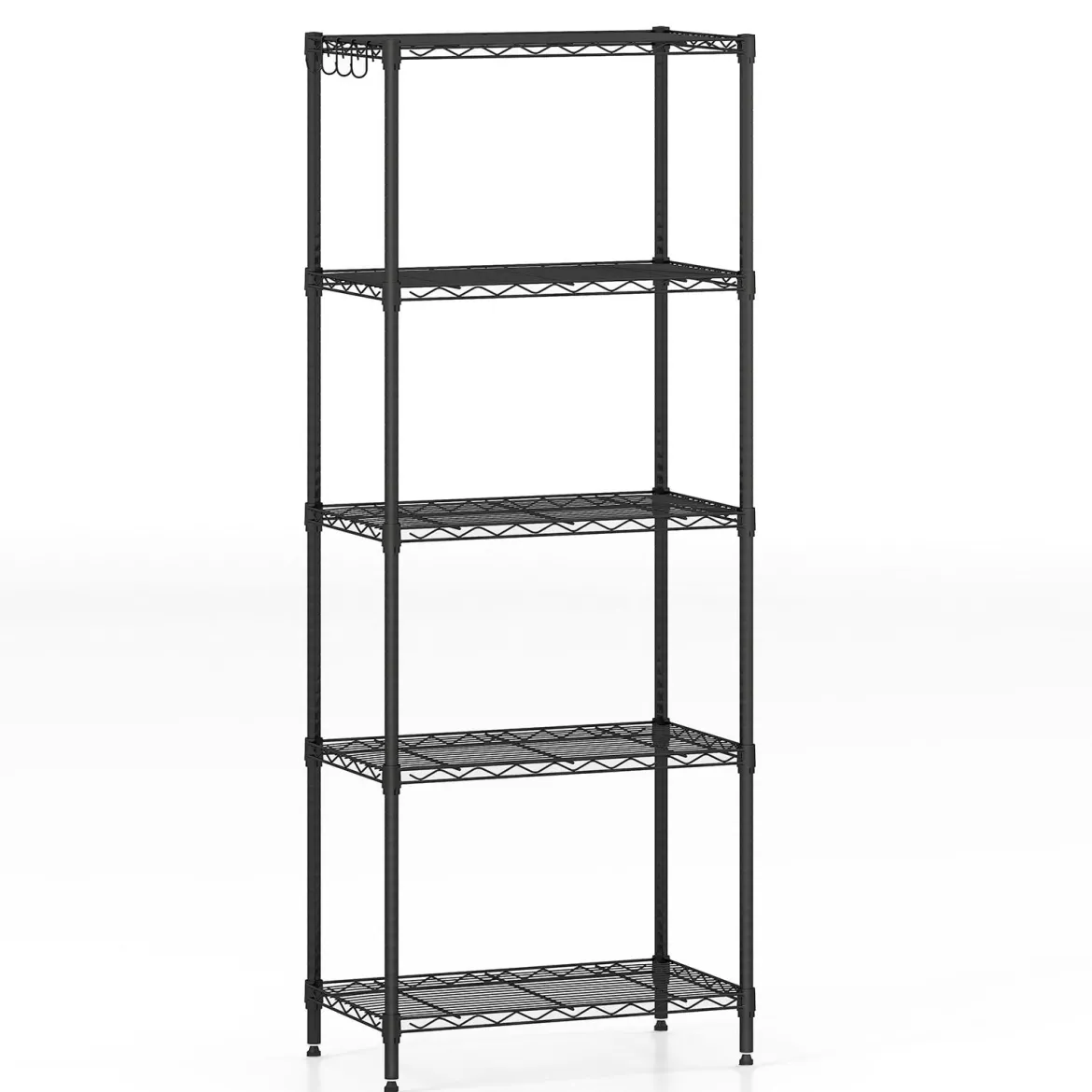 Metall-Aufbewahrungsregal mehrstöckig Schwerlast-verstellbares Universalregal 59 x 34 x 152 cm Schwarz