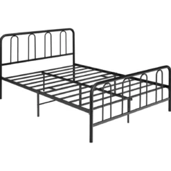 Metallbett Bettgestell für 190 x 140 cm Matratze Doppelbettgestell mit Lattenrost& Stauraum