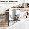 Metall Esszimmerstuhl Set von 4 Moderner Küchenstuhl mit durchbrochenem Rückenlehne Weiß