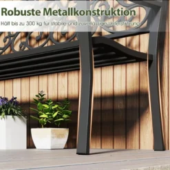 Metall Gartenbank für 2 Sitzer mit Rückenlehne & Armlehne Sitzbank Parkbank Eisenbank