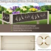 Metall Hochbeet mit Ablage & 2 Rollen & Haken & Griff Erhöhtes Gartenbeet Pflanzkasten Weiß