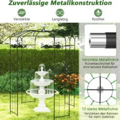 Metall Rosenbogen für Kletterpflanzen Rosenpavillon Gartenbogen Torbogen Rosengitter
