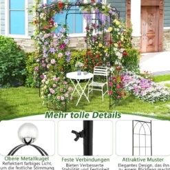Metall Rosenbogen für Kletterpflanzen Rosenpavillon Gartenbogen Torbogen Rosengitter