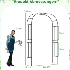 Metall Rosenbogen Spalier für Kletterpflanzen Rankenbogen Großer Dekorativer Bogen