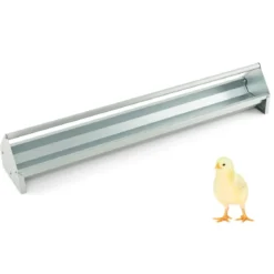 Metalltrog für Hühnerfutter Kornspender aus Verzinktem Metall mit Abflusslöchern & Drehbarem Griff