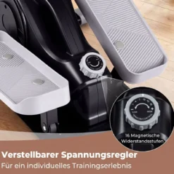 Mini Ellipsentrainer Elektrischer Crosstrainer mit LCD-Display Griff & Rutschfesten Pedalen Schwarz