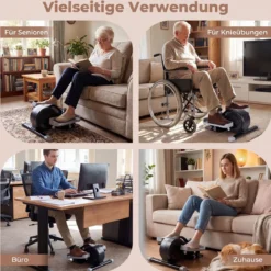 Mini Ellipsentrainer Elektrischer Crosstrainer mit LCD-Display Griff & Rutschfesten Pedalen Schwarz