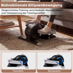 Mini Ellipsentrainer Elektrischer Crosstrainer mit LCD-Display Griff & Rutschfesten Pedalen Schwarz