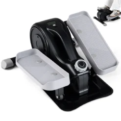 Mini Ellipsentrainer Elektrischer Crosstrainer mit LCD-Display Griff & Rutschfesten Pedalen Schwarz