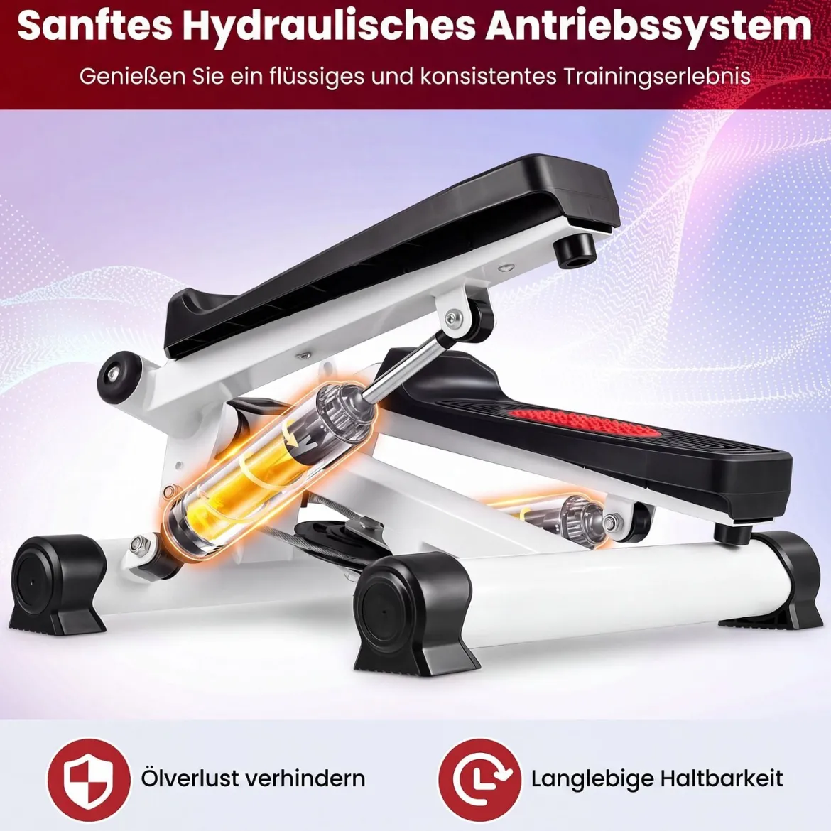 Mini-Stepper für Zuhause mit Widerstandsbändern bis 75 kg Belastbar 37 x 39,5 x 23,5 cm