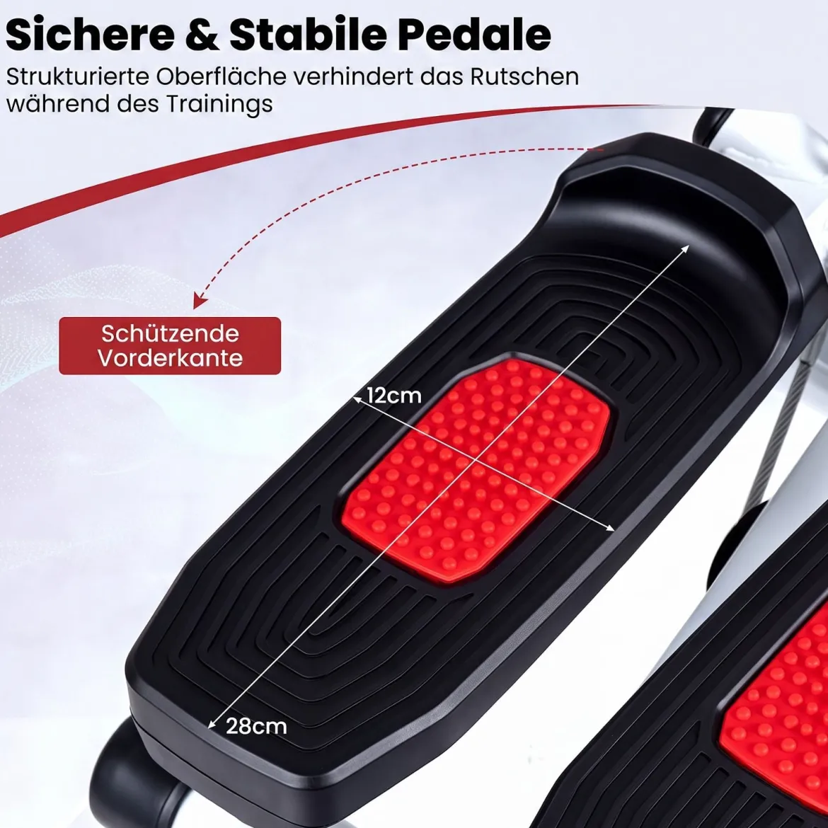 Mini-Stepper für Zuhause mit Widerstandsbändern bis 75 kg Belastbar 37 x 39,5 x 23,5 cm