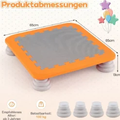 Mini-Trampolin für Kinder 65 cm Großes Trampolin-Sprungbrett mit Rutschfester EVA-Oberfläche