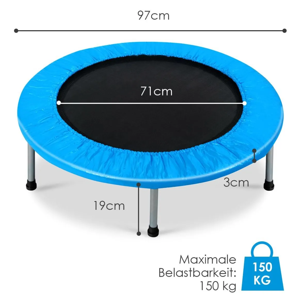 Mini Trampolin Kindertrampolin für Erwachsene und Kinder bis zu 100kg belastbar