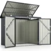 Mülltonnenbox für 2 Mülltonnen Müllbox aus Verzinktem Metall Müllhaus mit 2 Türen