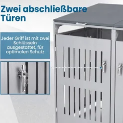 Mülltonnenbox Mülltonnenverkleidung für 2 Behälter Mülltonnenschrank aus Metall